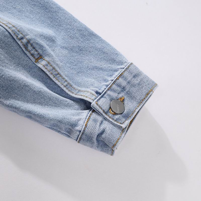 Stylish Moncler Distressed Denim Jacket with Inner Tee