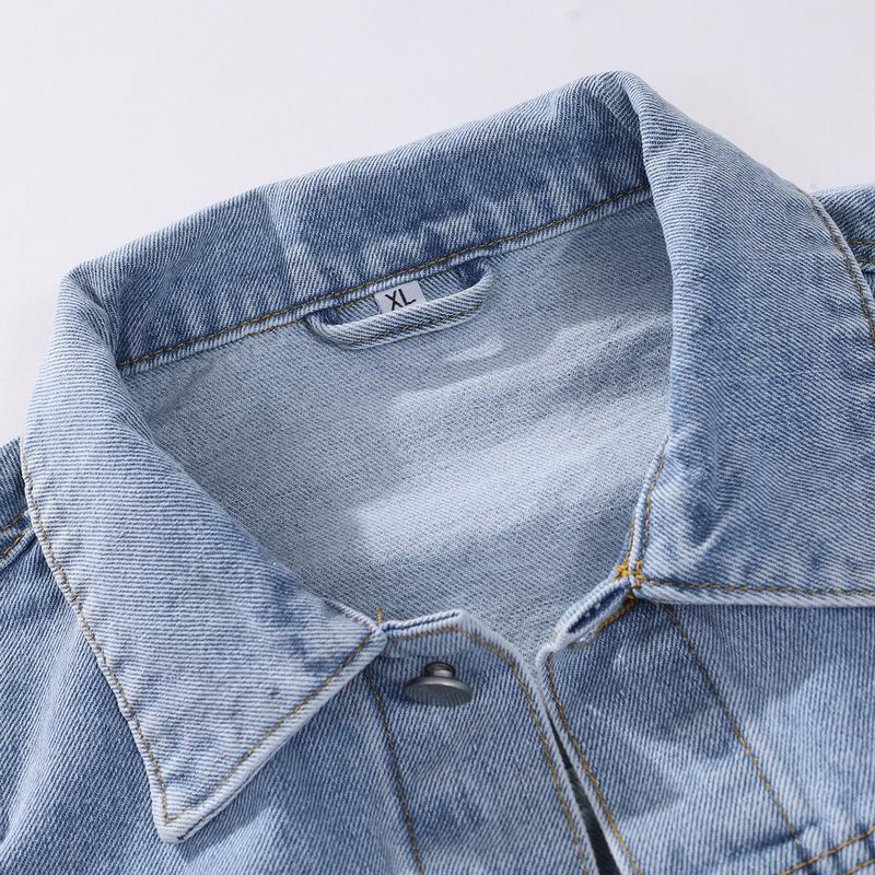 Stylish Moncler Distressed Denim Jacket with Inner Tee