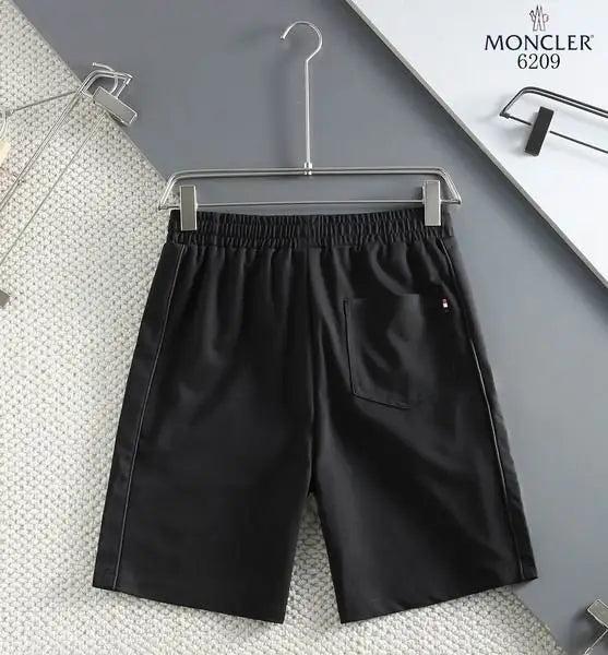 Moncler Men's Black Drawstring Shorts with Brand Detailing
