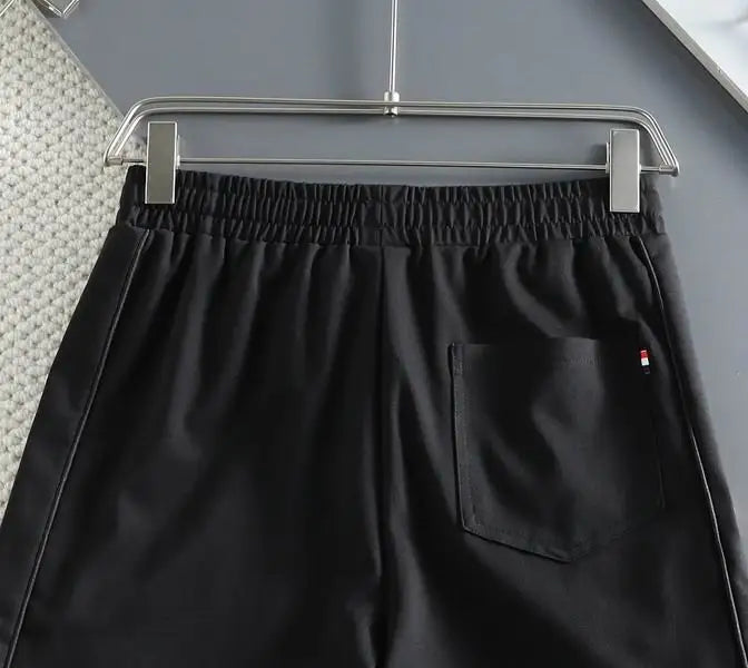 Moncler Men's Black Drawstring Shorts with Brand Detailing