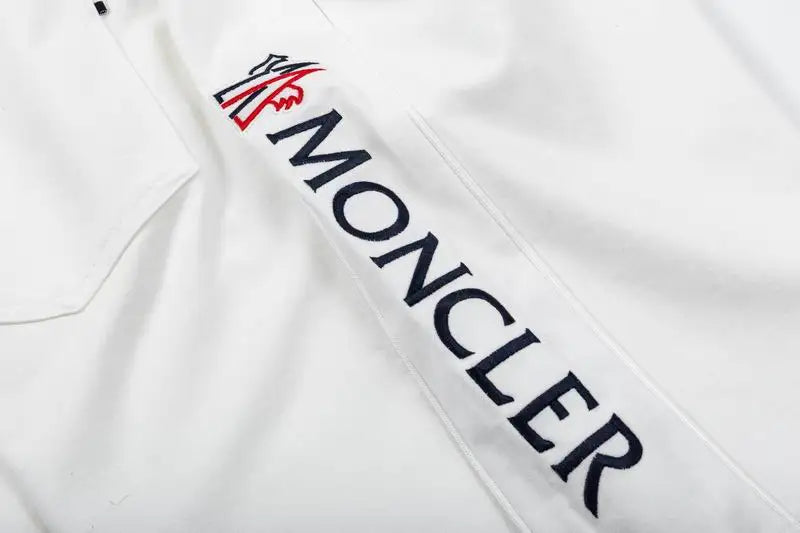 Moncler Men's White Drawstring Shorts with Brand Accents