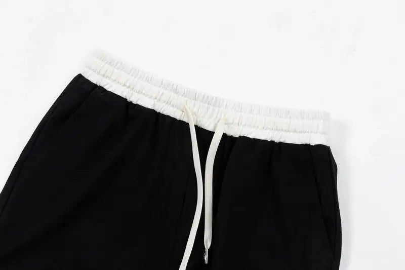 Moncler Men's Black Drawstring Shorts with Brand Logo Detailing