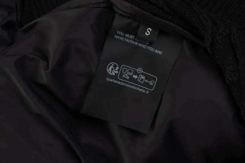Moncler Men's Black Hybrid Down Jacket With Knitted Sleeves And Stripes