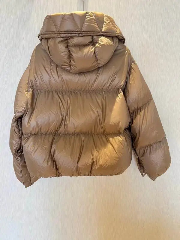 Moncler Women's Black Hooded Puffer Jacket With Brand Detailing And Warmth