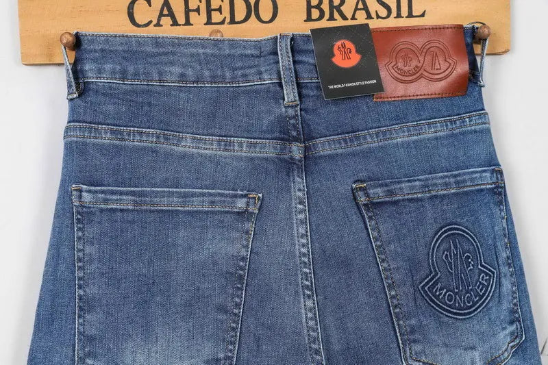 Moncler Men's Dark Blue Denim Jeans with Premium Craftsmanship