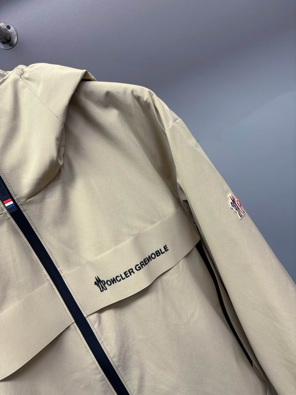 Moncler Grenoble Beige Hooded Windbreaker Jacket for Men
