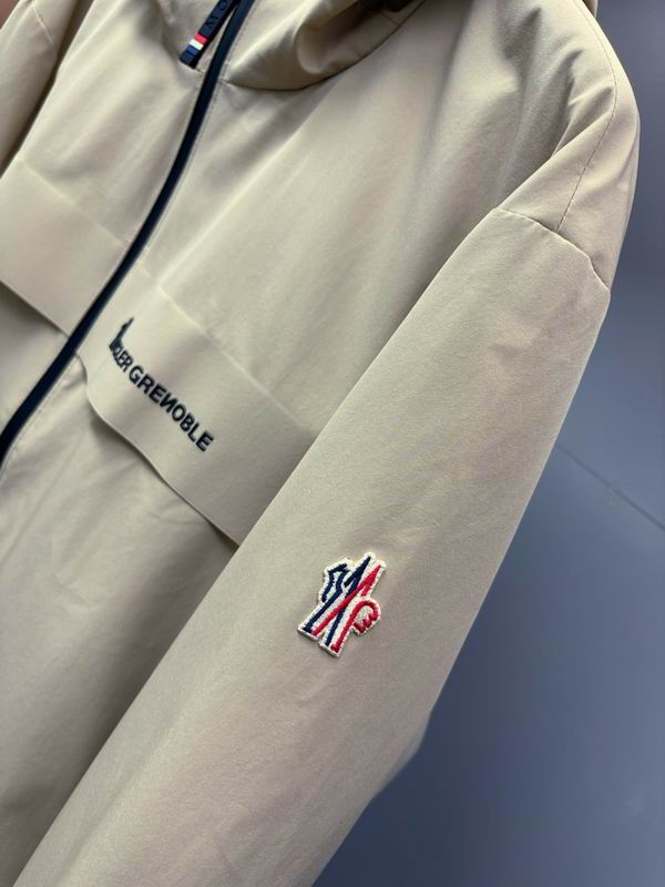 Moncler Grenoble Beige Hooded Windbreaker Jacket for Men