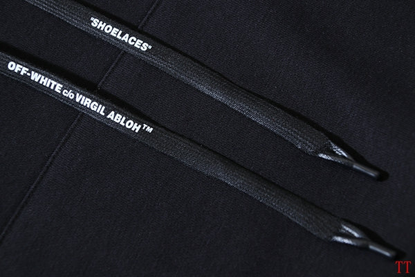 Off - White Black Hoodie With Green Graphics And Oversized Fit For Streetwear Fans