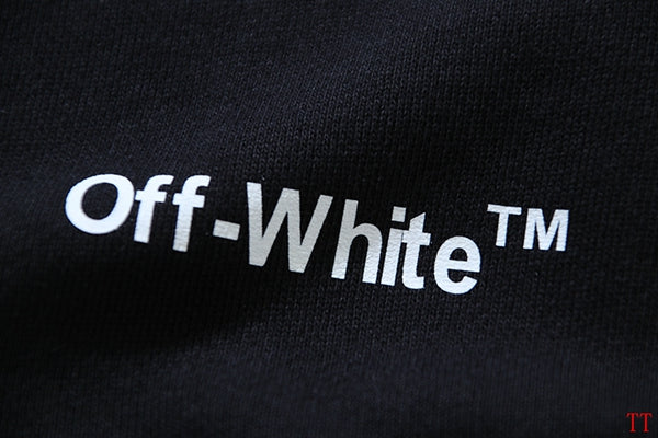 Off-White Black Hoodie with Minimalist Logo for Trendy Streetwear Aesthetics