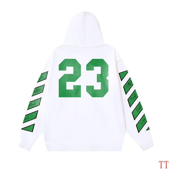 Off - White Black Hoodie With Green Graphics And Oversized Fit For Streetwear Fans