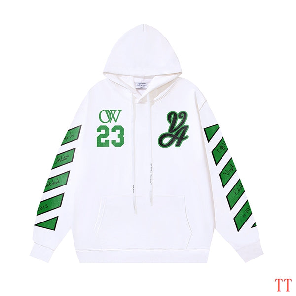 Off - White Black Hoodie With Green Graphics And Oversized Fit For Streetwear Fans
