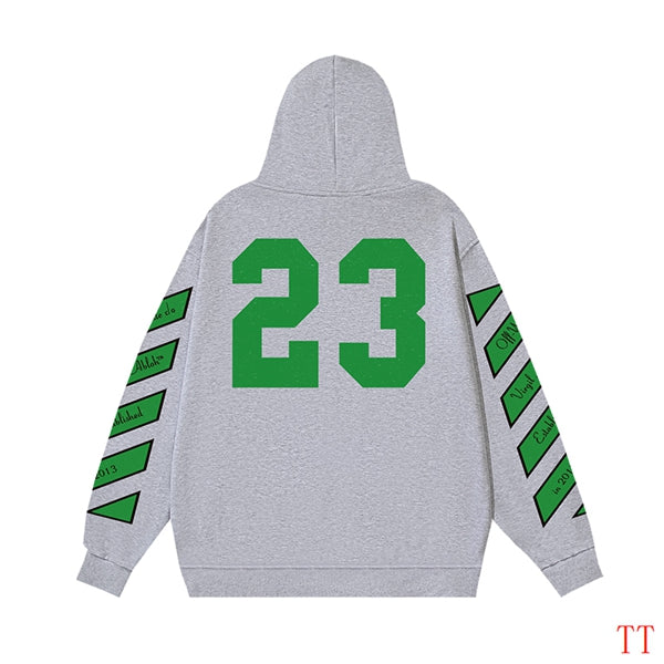 Off - White Black Hoodie With Green Graphics And Oversized Fit For Streetwear Fans