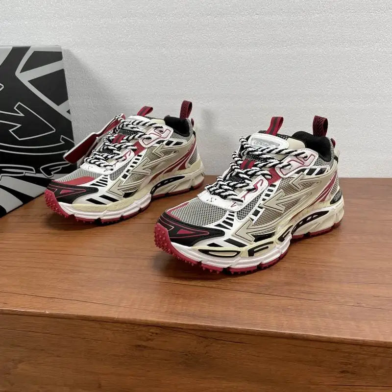 Multicolor Off White Athletic Sneakers For Trendy Sports Style