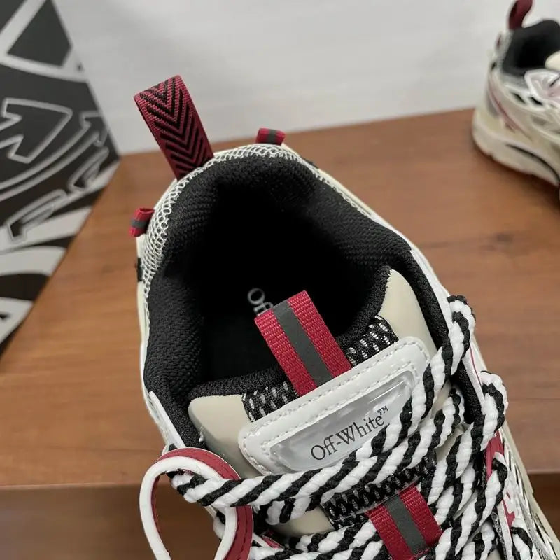 Multicolor Off White Athletic Sneakers For Trendy Sports Style
