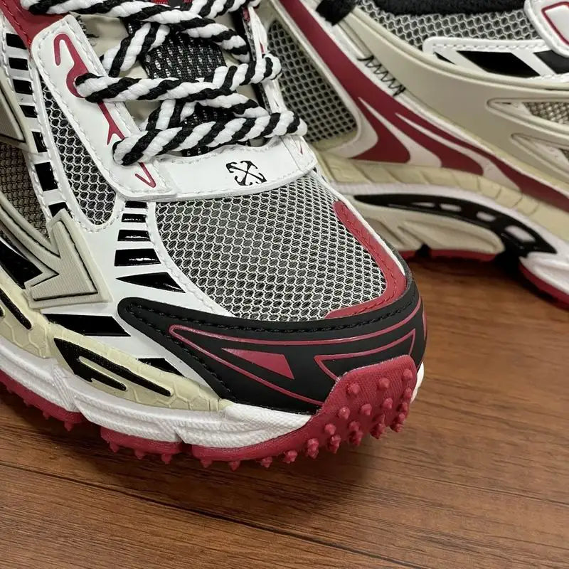 Multicolor Off White Athletic Sneakers For Trendy Sports Style