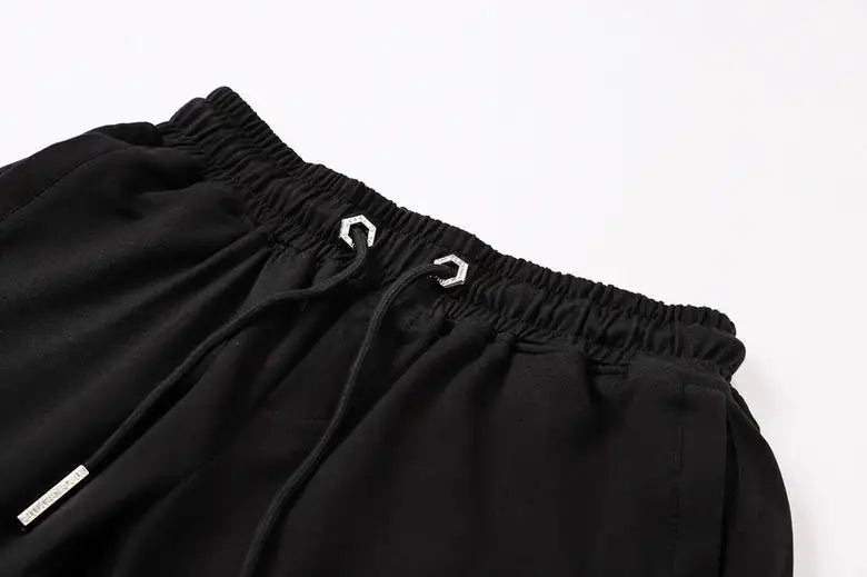Philipp Plein Men's Black Shorts With Rhinestone Teddy Bear Design
