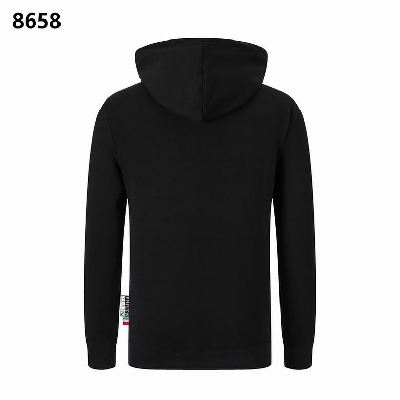 Philipp Plein Black Hoodie With Embellished Devil Character And Flame Design