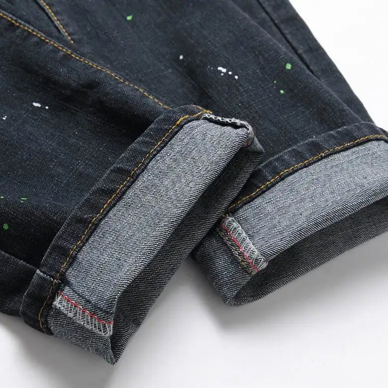 Philipp Plein Men's Distressed Denim Jeans With Skull Patch And Edgy Style