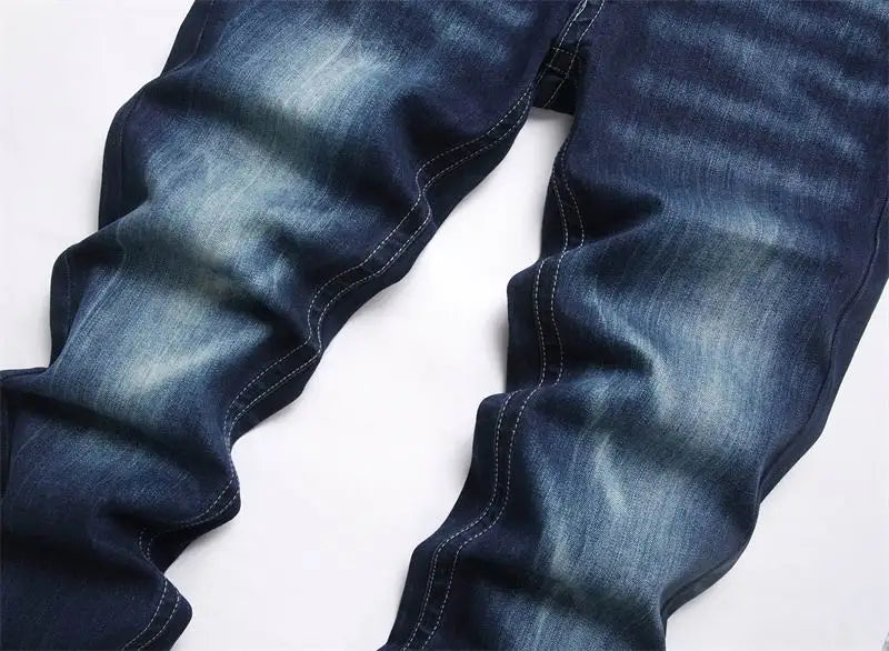 Philipp Plein Men's Dark Blue Denim Jeans With Embellished Pocket Detailing
