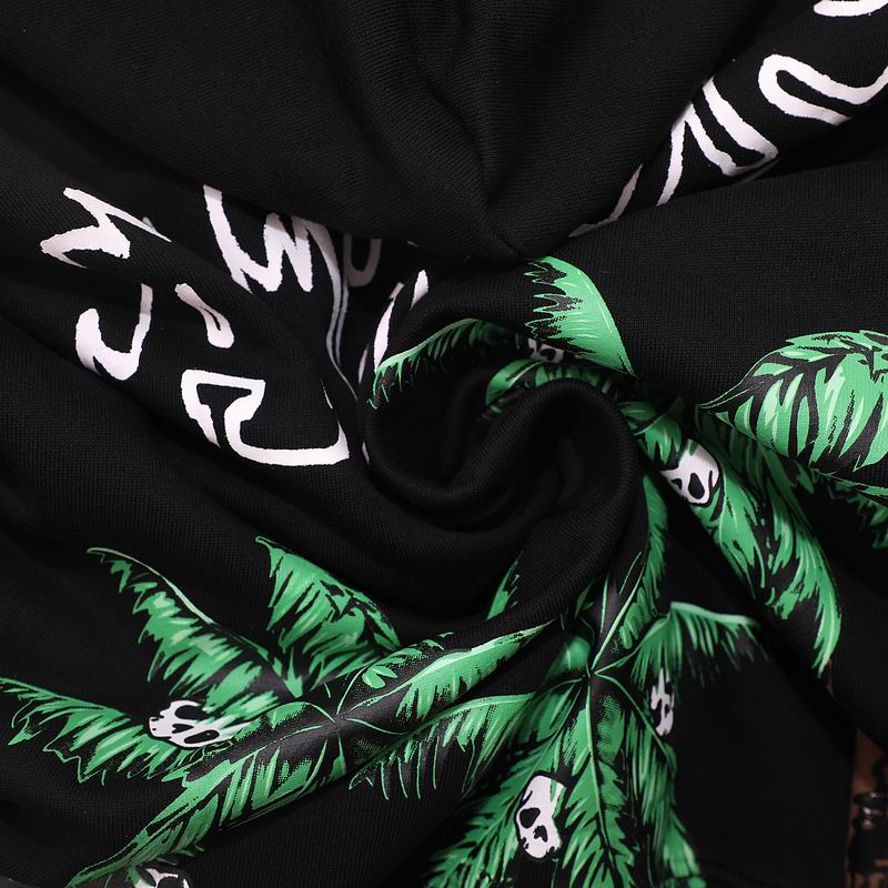 Palm Angels Cream Hoodie with Palm Tree Prints and Flame - styled Palm Lettering