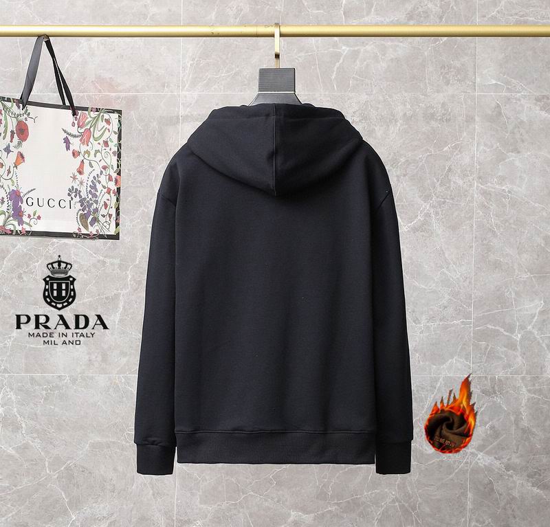 Prada White Hoodie With Signature Triangle Logo And Classic Hooded Design