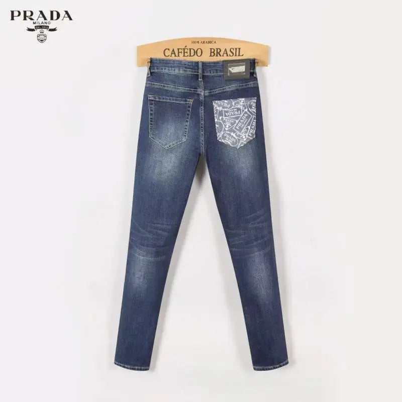 Prada Men's Blue Denim Jeans With Classic Design And Premium Craftsmanship