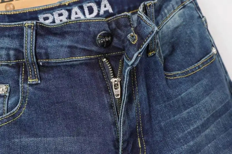 Prada Men's Blue Denim Jeans With Classic Design And Premium Craftsmanship