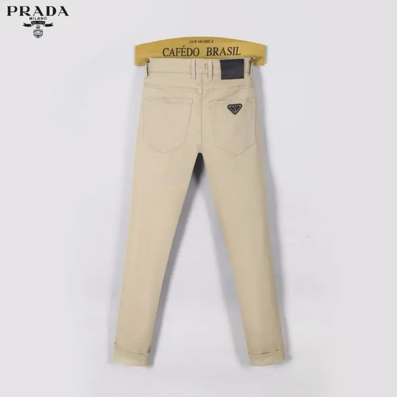 Prada Men's Beige Casual Pants With Timeless Style And Premium Comfort