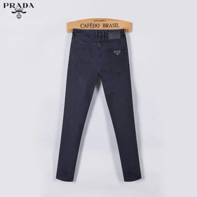 Prada Men's Dark Blue Denim Jeans With Sleek Design And Premium Quality