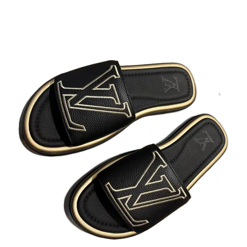 Louis Vuitton Men's LV Logo Slide Sandals For Sophisticated Casual Style