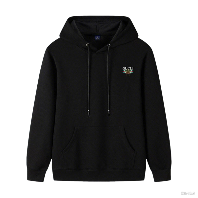 Black Gucci Inspired Hoodie with Embroidered Logo for Fashion Forward Individuals