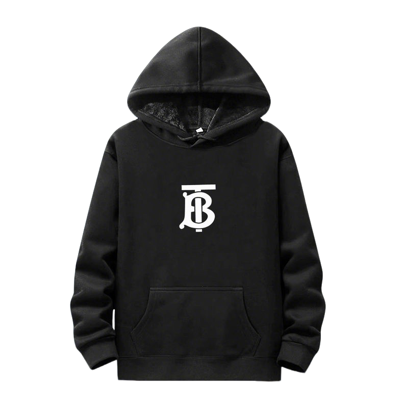 Burberry Black/Gray Hoodie With White Exclusive Logo For Trendy Streetwear Looks