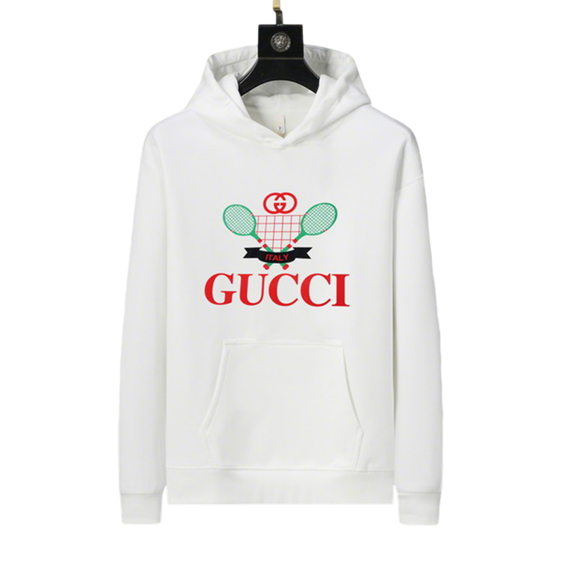 Gucci Hoodie With Tennis Racket Logo Red Branding For Casual Fashion Lovers