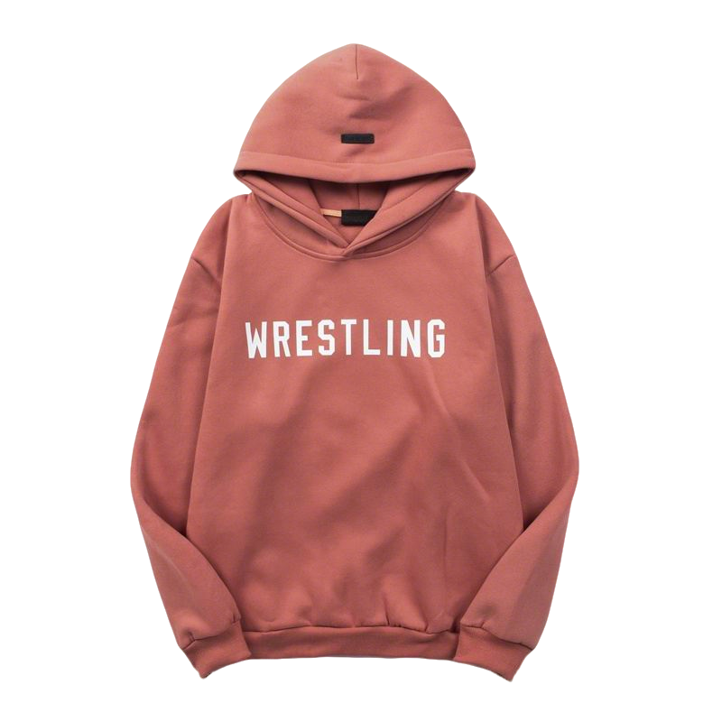 Fear Of God Pink Hoodie With Wrestling Print For Bold Street Fashion Statements