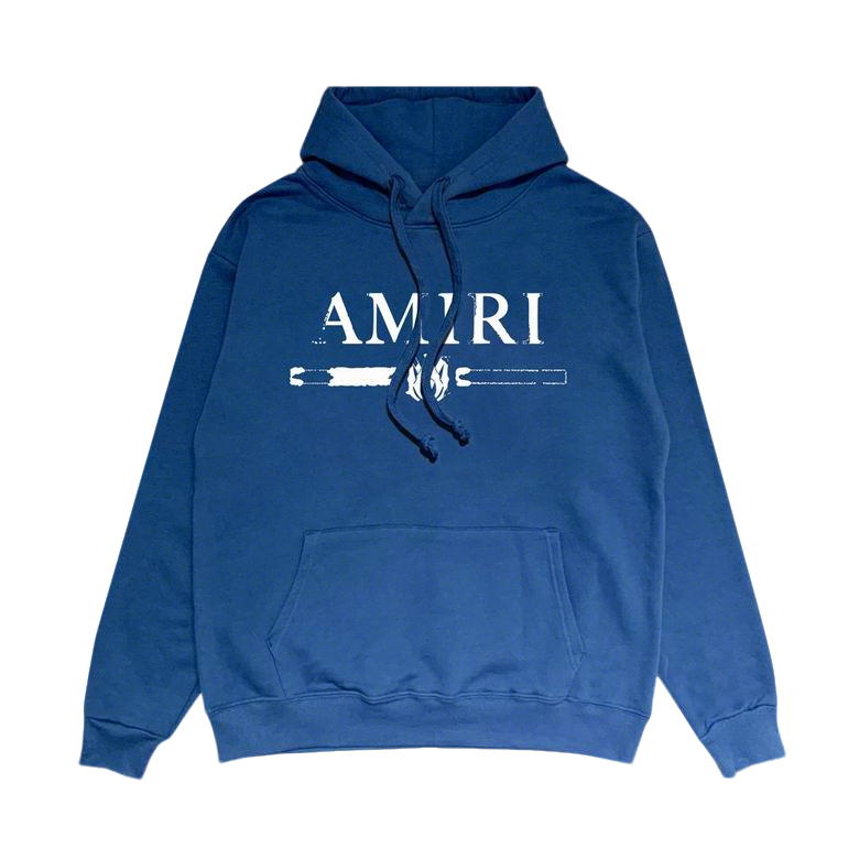 AMIRI Hoodie With Distressed White Logo And Graphic For Trendy Casual Wear