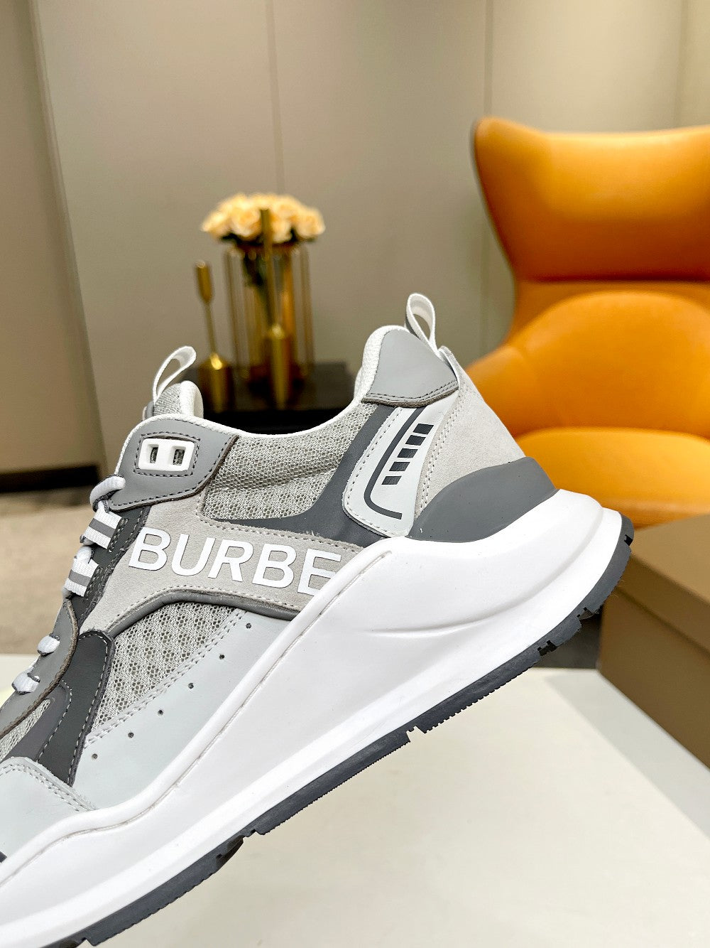 Burberry Grey Sneakers For Sleek Casual Elegance