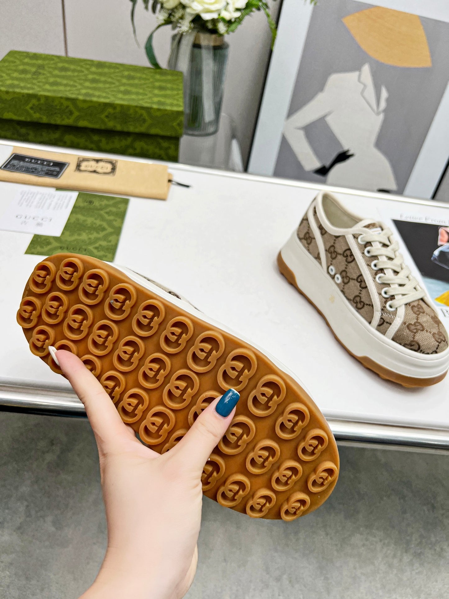 Gucci Women's GG Canvas Platform Sneakers For Fashion - Forward Looks