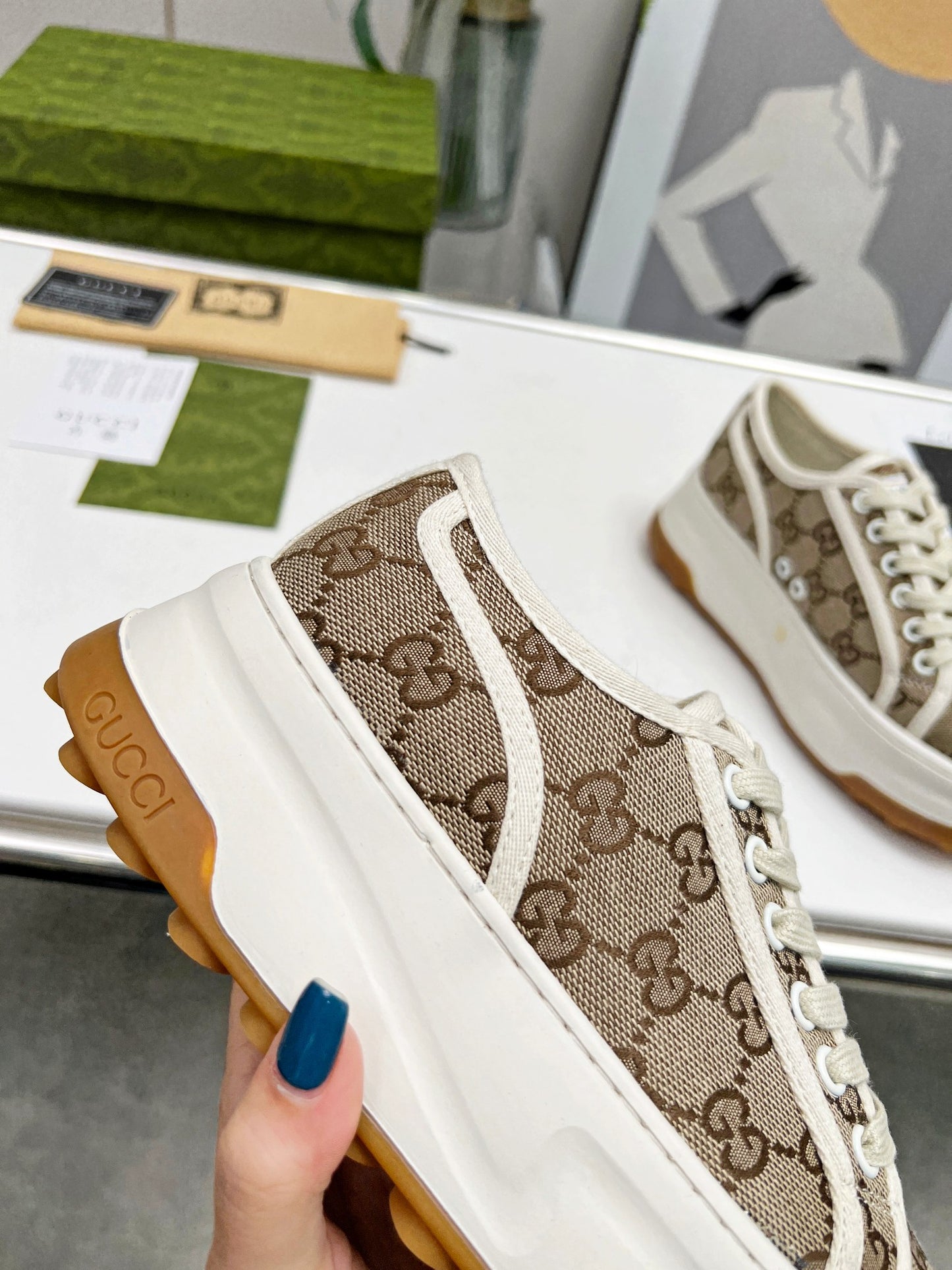 Gucci Women's GG Canvas Platform Sneakers For Fashion - Forward Looks
