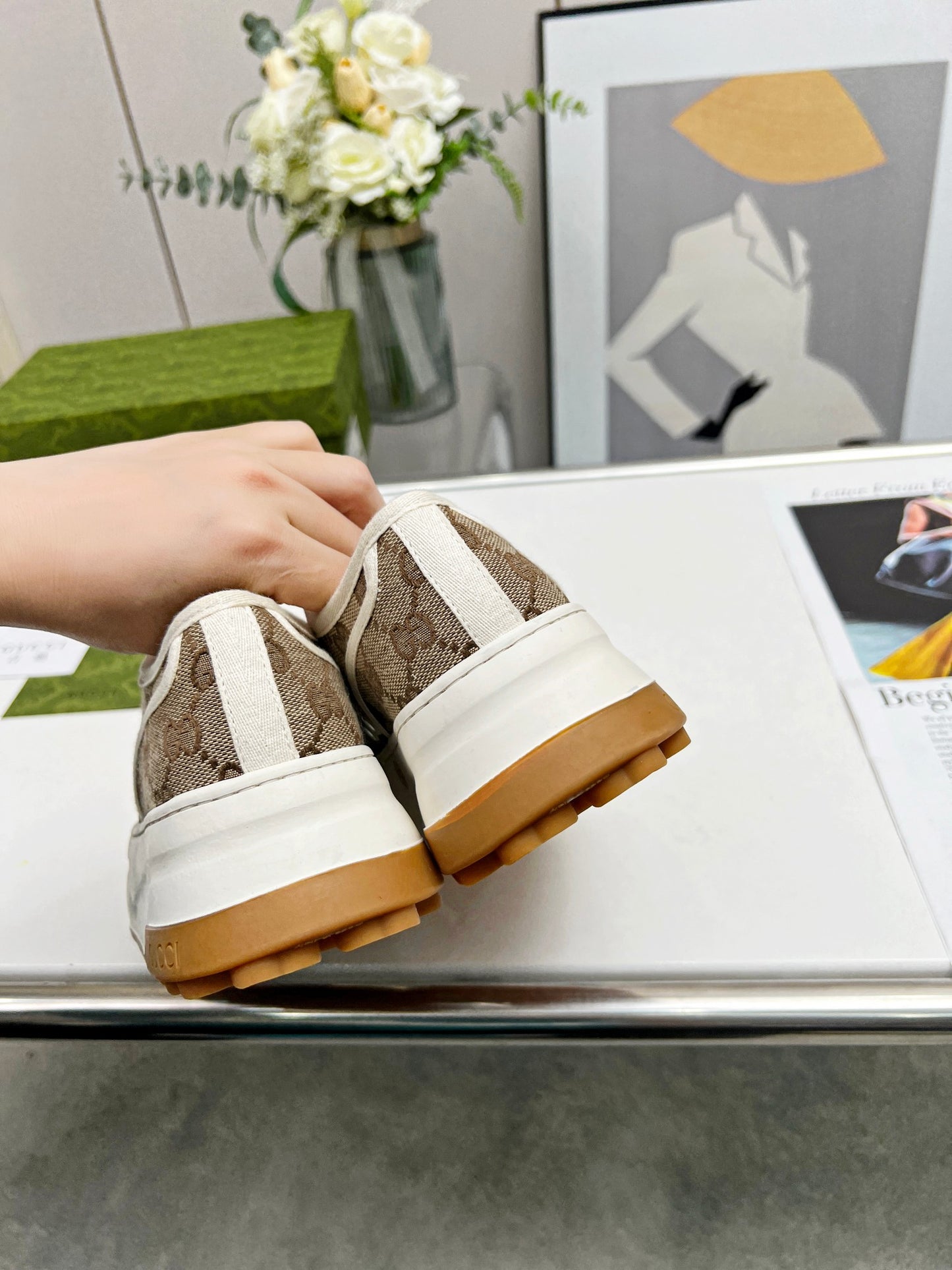 Gucci Women's GG Canvas Platform Sneakers For Fashion - Forward Looks