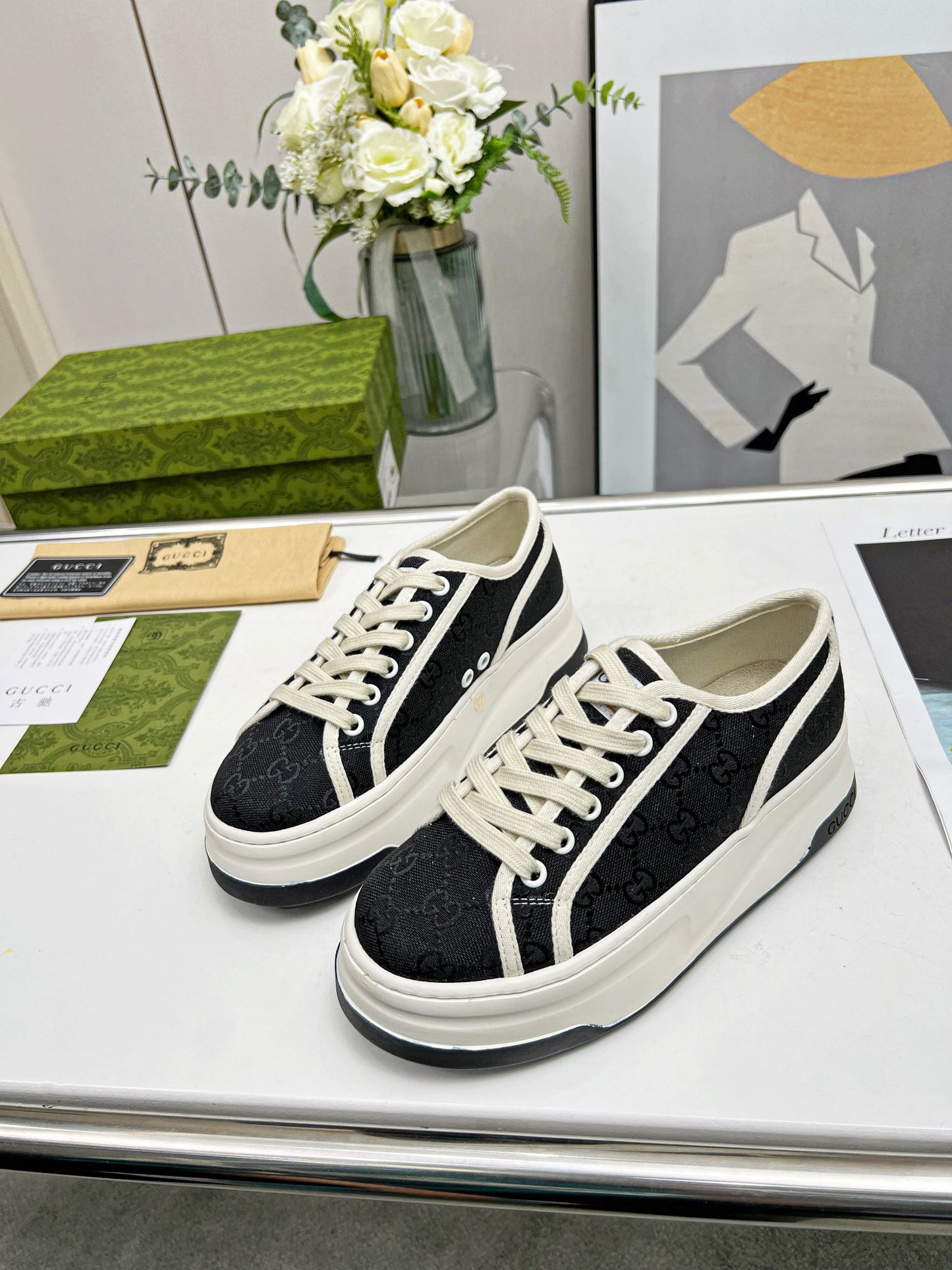 Gucci Women's GG Canvas Platform Sneakers For Fashion - Forward Looks