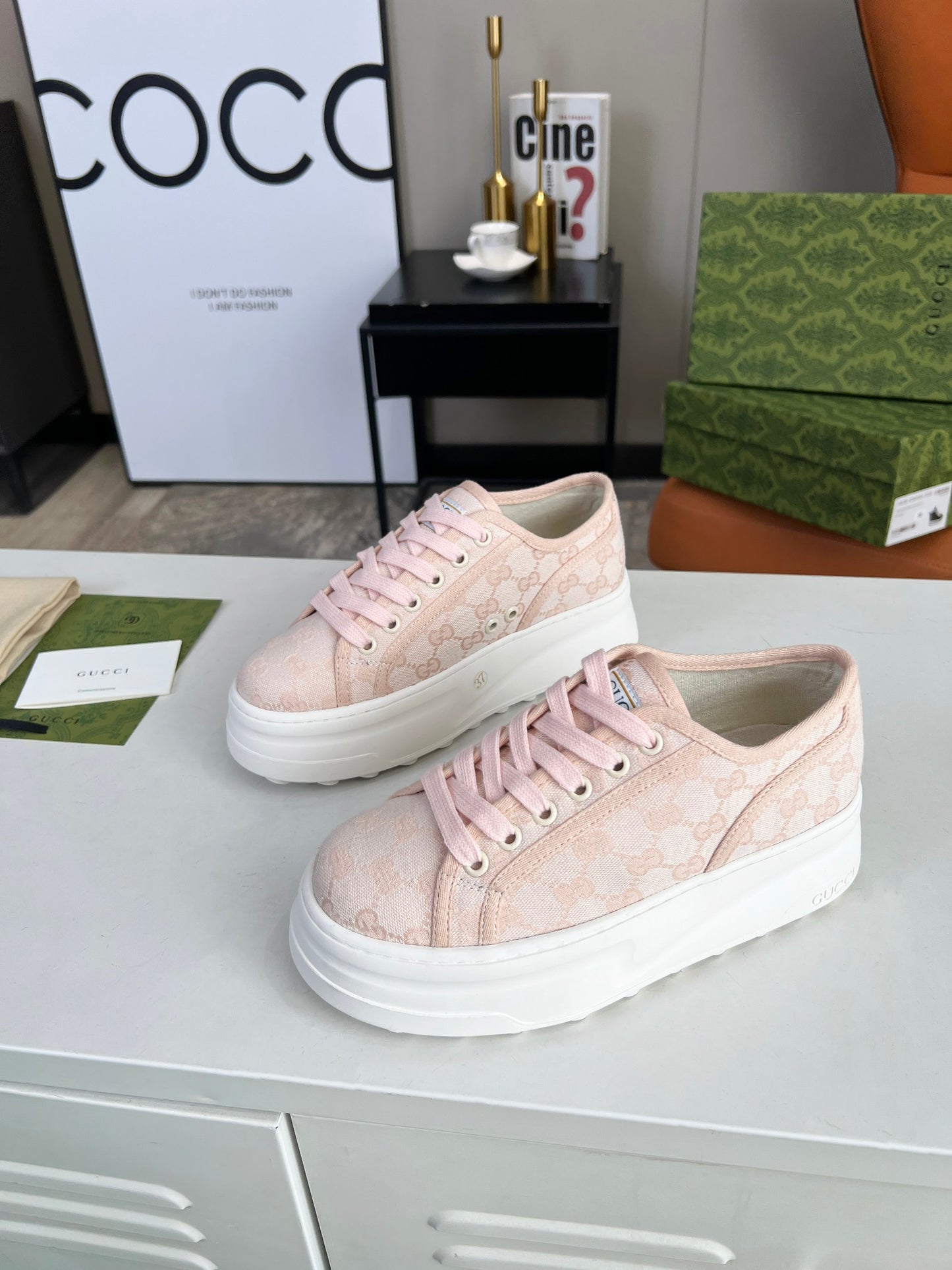 Gucci Women's GG Canvas Platform Sneakers For Fashion - Forward Looks
