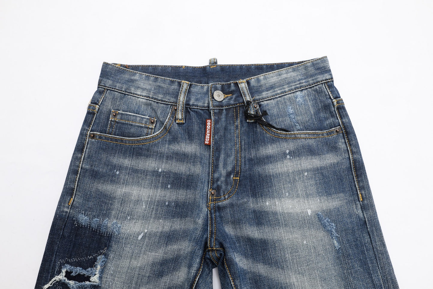 Men's Dsquared2 Distressed Denim Jeans with Rips and Patches