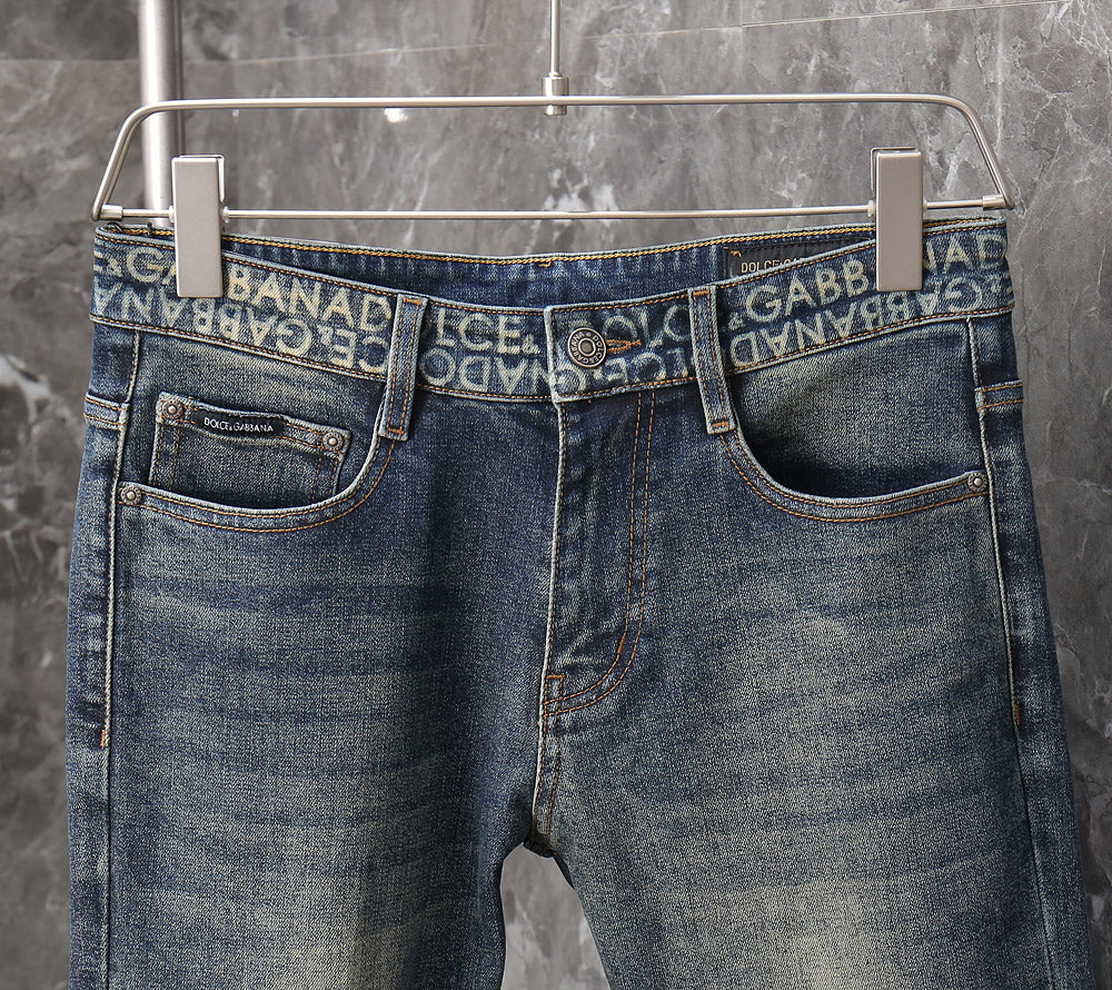 Dolce & Gabbana Light Blue Denim Jeans With Branded Waistband