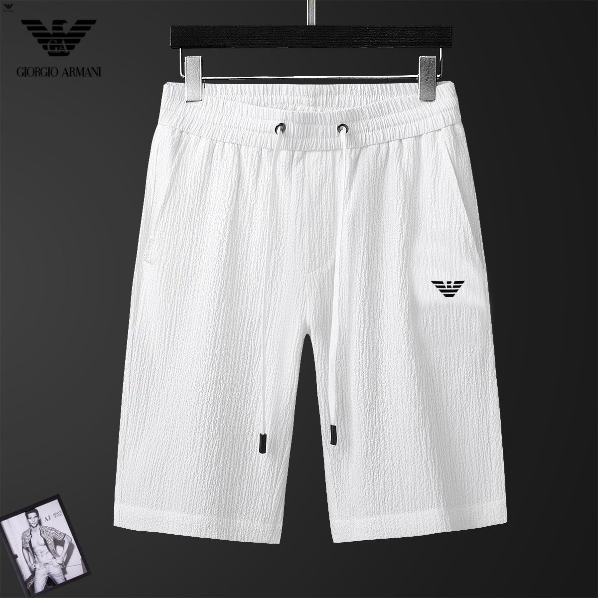 Giorgio Armani Men's White Short - Sleeve Shirt And Shorts Set