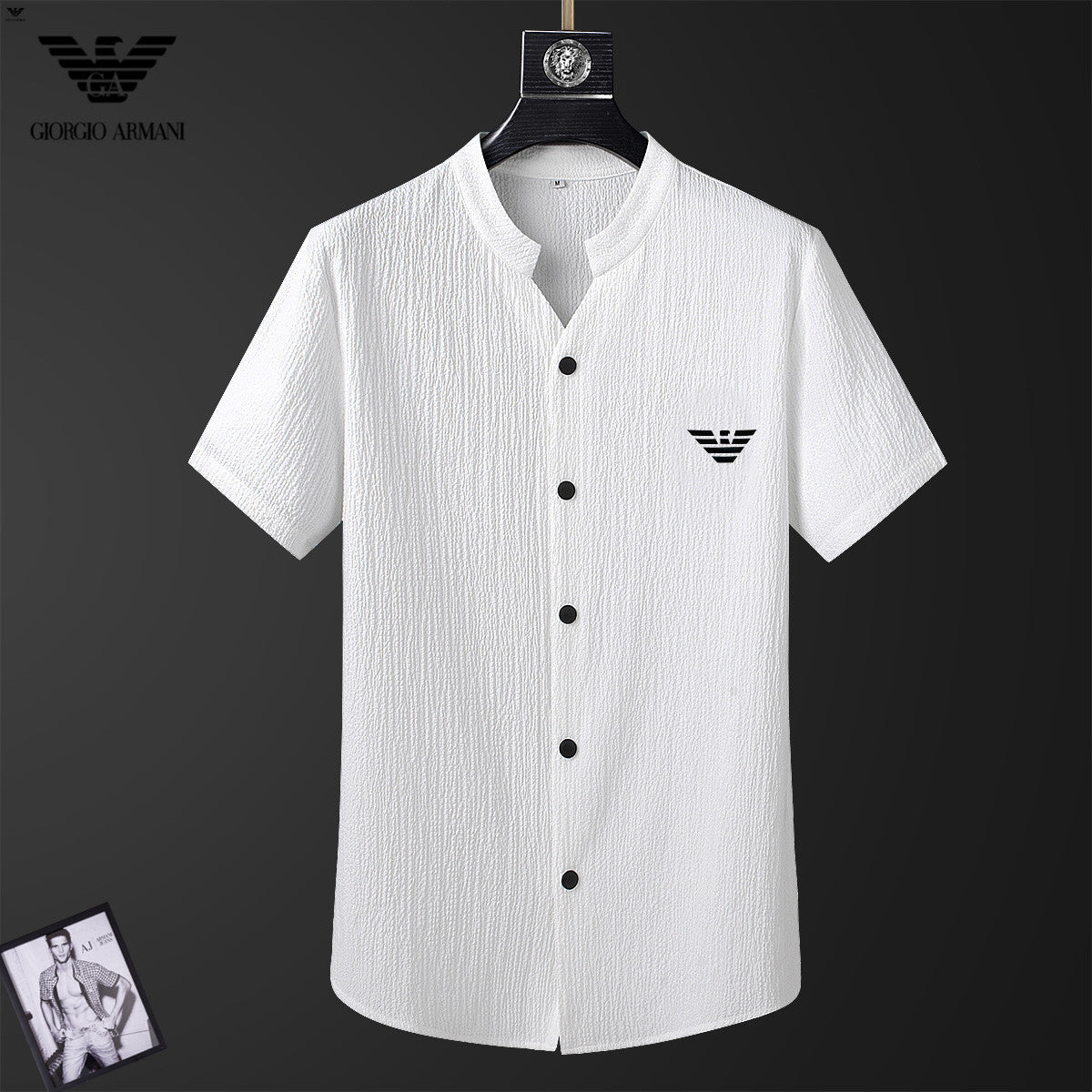 Giorgio Armani Men's White Short - Sleeve Shirt And Shorts Set