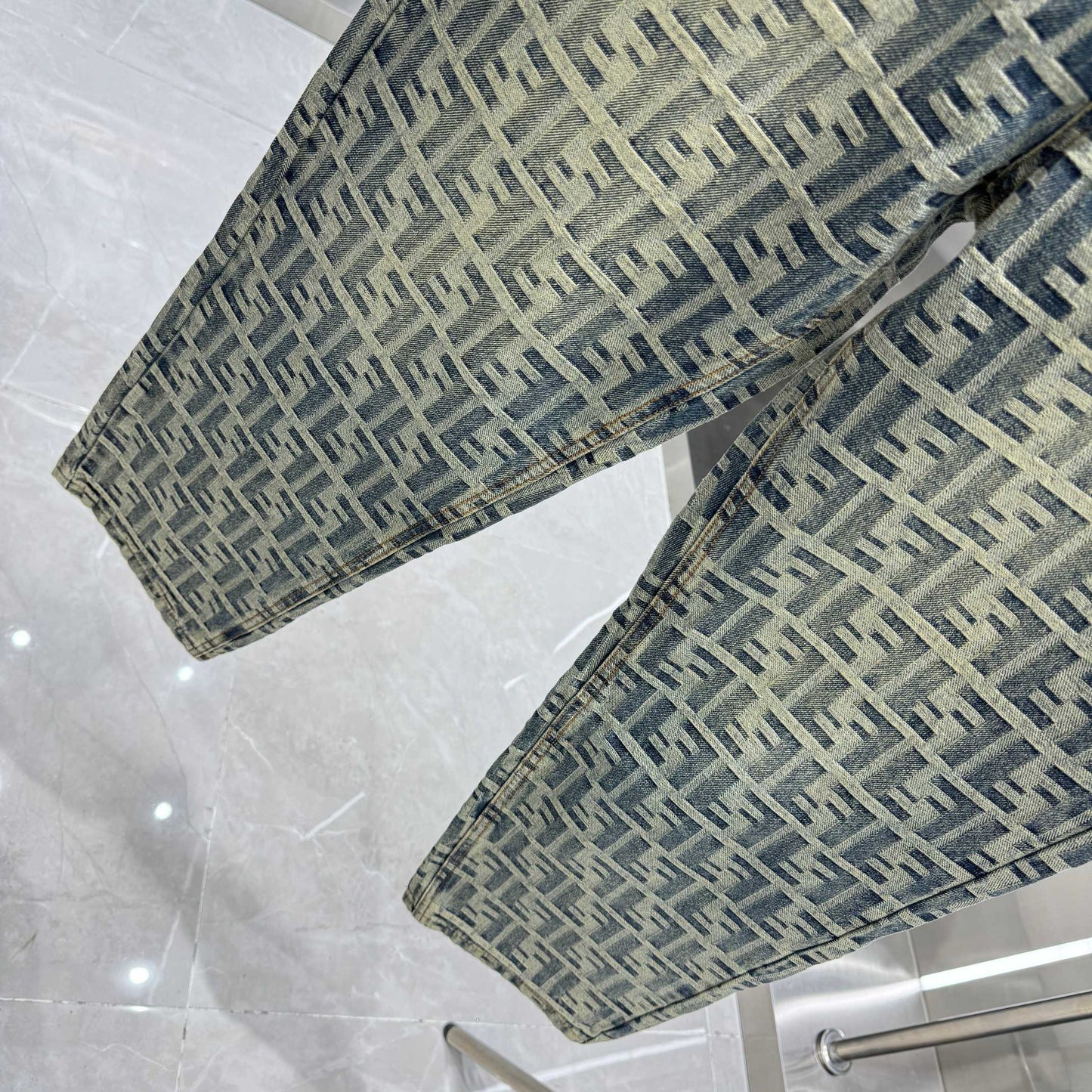 Fendi Fashionable Jeans With Iconic FF Pattern For Stylish Looks