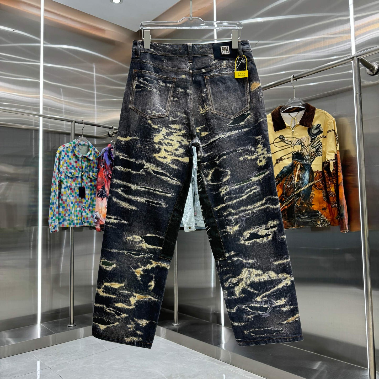 Givenchy Distressed Denim Jeans With Unique Patchwork For Edgy Fashion