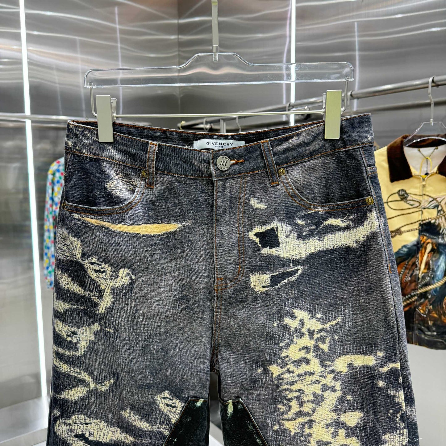 Givenchy Distressed Denim Jeans With Unique Patchwork For Edgy Fashion