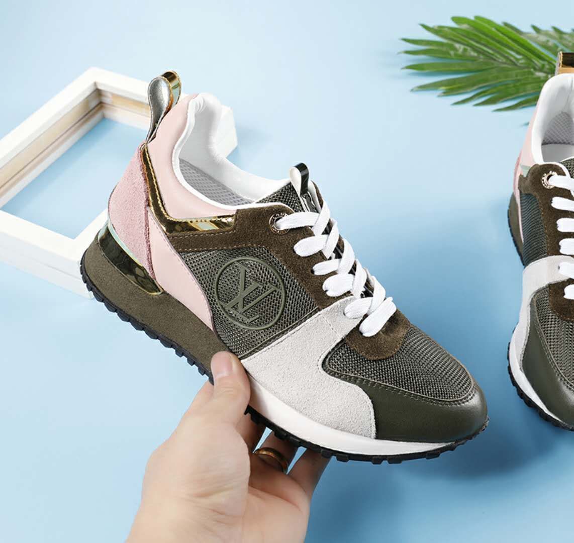 Louis Vuitton Women's Multicolor Mesh And Suede Sneakers With Logo
