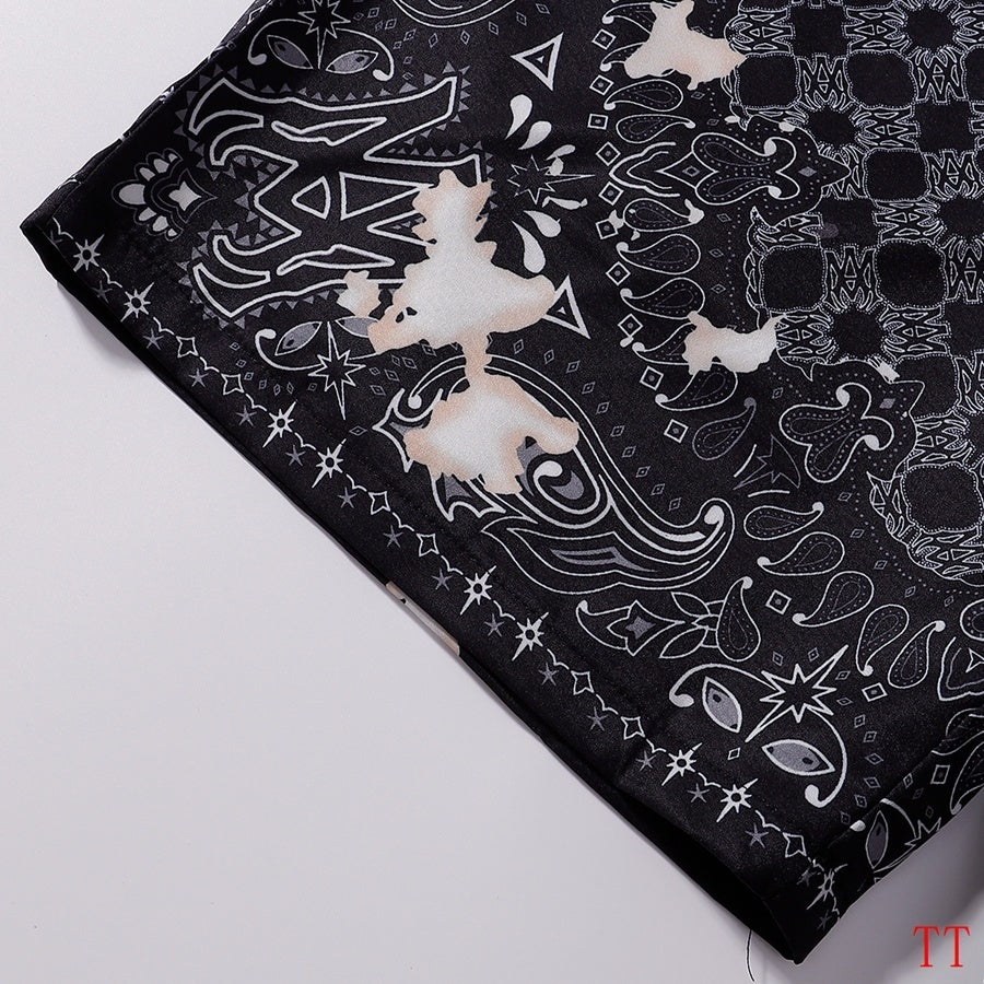 Men's AMIRI Black Patterned Short - Sleeve Shirt And Shorts Set